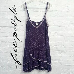 Rare Vintage Intimately Free People lace ruffle floral babydoll slip dress